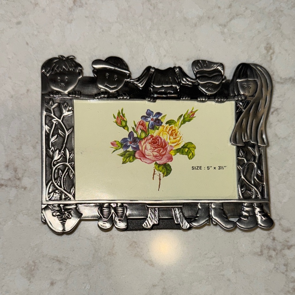Silver Picture Frame with Children Design